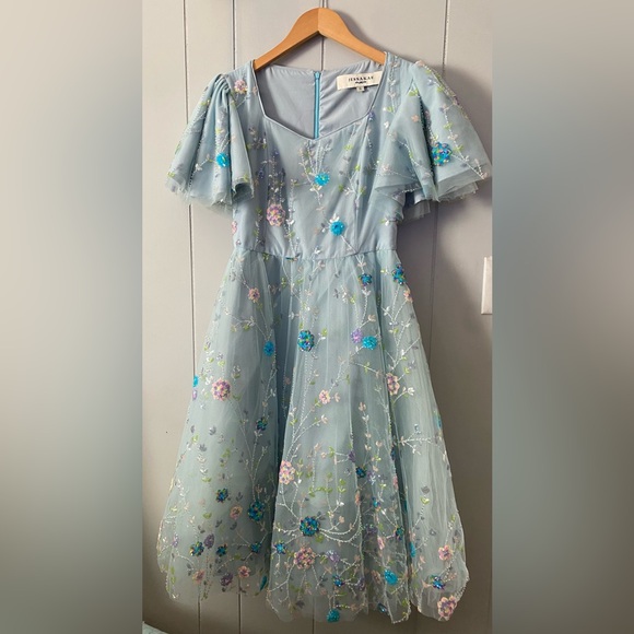 JessaKae Light Blue Floral Midi Dress - Picture 2 of 9